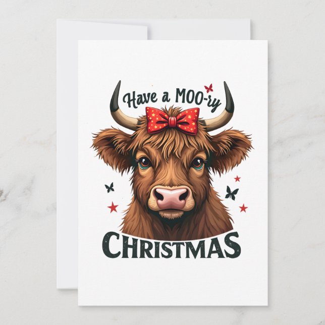 Convites Papais noeis de Visto de Vaca de Natal (Frente)
