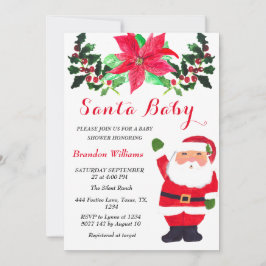 Convites Papais noeis dezembro Chá de fraldas vermelho inve