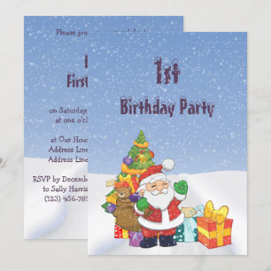 Convites Papais noeis e Parcels de de Neve primeiro aniver