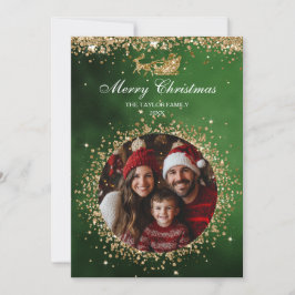 Convites Papais noeis Elegante Foto da Árvore de Natal Glit