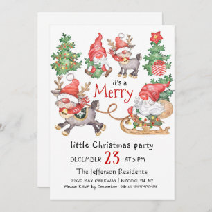 Convites Papais noeis Engraçados Gnomos Feliz Natal Festa P