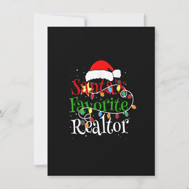Convites Papais noeis Favoritos Realtor Natal Santa Hat Lig (Frente)