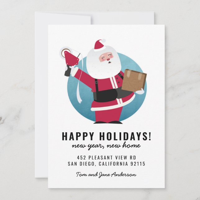 Convites Papais noeis felizes mudam com caixa (Frente)