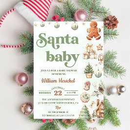 Convites Papais noeis Festa de Chá de fraldas de Biscoitos 