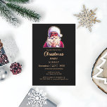 Convites Papais noeis festivos com óculos Festa de Natal Ne<br><div class="desc">Papais noeis festivos com óculos Convite de festas de Natal Negro</div>