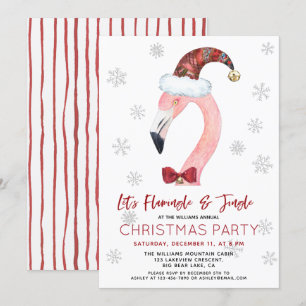 Convites Papais noeis Flamingle e Jingle Festa de Natal Fla