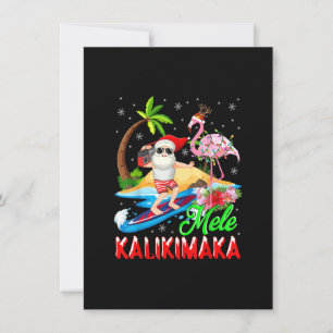 Convites Papais noeis Flamingo do Havaí Mele Kalikimaka Mer