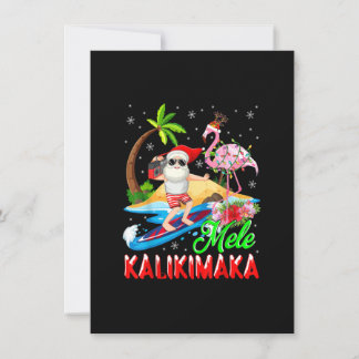 Convites Papais noeis Flamingo do Havaí Mele Kalikimaka Mer