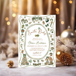 Convites Papais noeis Gênero do bebê Chá de fraldas neutro