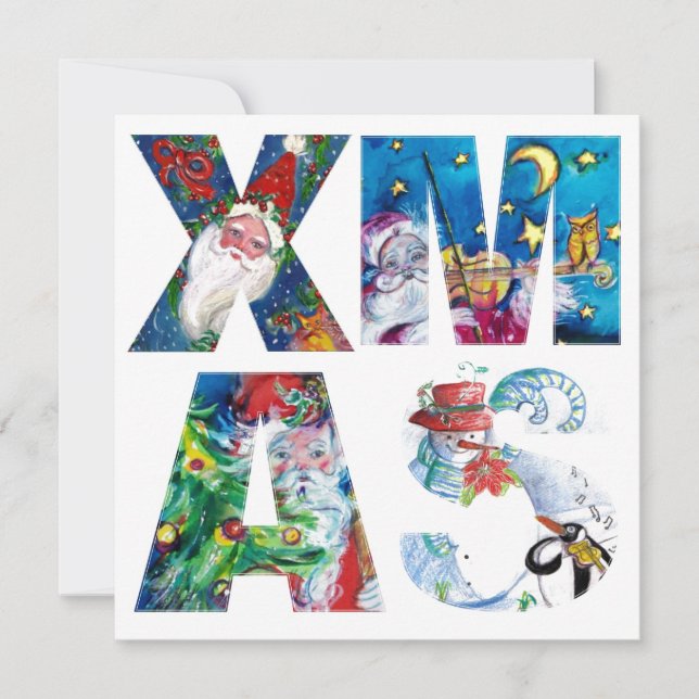 Convites Papais noeis MUSICAIS E FESTA NOTURNA SNOWMAN XMAS (Frente)