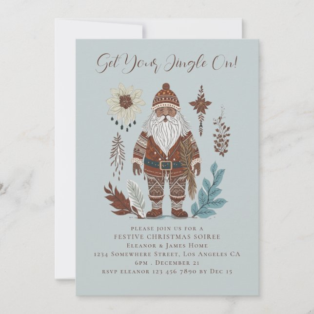 Convites Papais noeis Nórdicos Feliz Natal (Frente)