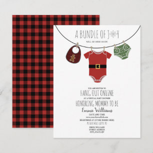 Convites Papais noeis online Chá de fraldas de Natal