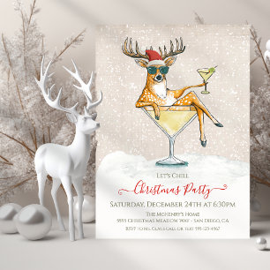 Convites Papais noeis Reindeer Martini Cocktail