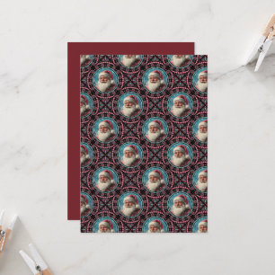 Convites Papais noeis Retro Rosa e Teto Imprimíveis Azulejo