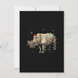 Convites Papais noeis Rhino Christmas Lights Rhino Lover Xm