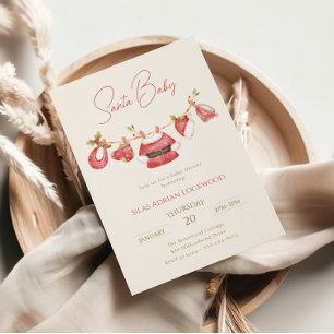 Convites Papais noeis Roupas de bebês Chá de fraldas de inv