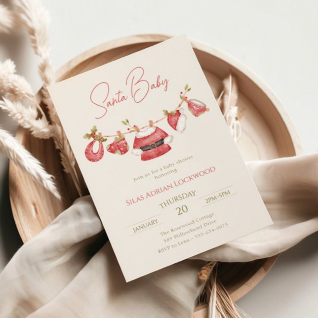 Convites Papais noeis Roupas de bebês Chá de fraldas de inv (Criador carregado)