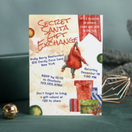 Convites Papais noeis Secretos Festa de Natal Moderna Water