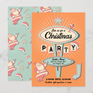 Convites Papais noeis - Sinal de Festa de Natal - Retro