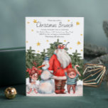 Convites Papais noeis Snowman Crianças de Natal Brunch<br><div class="desc">Este design de feriados bonitinho apresenta um Papai Noel, um boneco de neve e crianças com neve e árvores de Natal. Adicione suas informações personalizadas para seus Convites de festas de Natal. Basta editar o texto nas caixas de texto fornecidas. #natristmas #feriados #sazonal #festivo #papais noeis #santaclaus #neve #inverno #neve...</div>