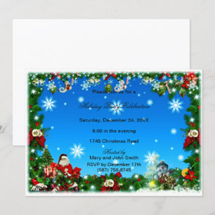 Convites Papais noeis Snowman Flocos de Natal Convidam