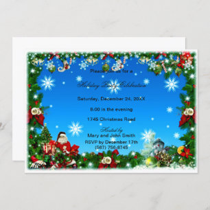 Convites Papais noeis Snowman Snowflakes Festa de Natal Con