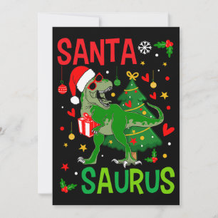 Convites Papais noeis TRex Kid Natal Dinossauro Árvore Rex