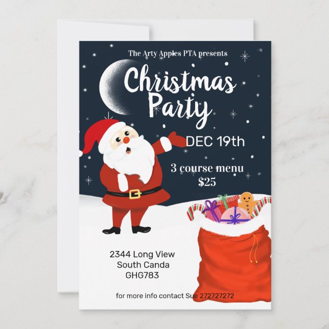 Convites Papais noeis vêm ver mercado de natal sanata (Frente)