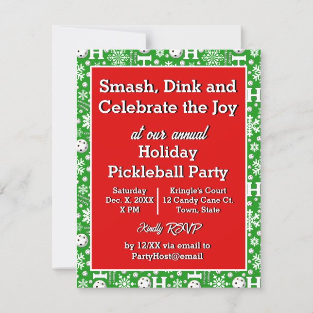 Convites Papais noeis Vermelhos e Verdes da Festa de Natal  (Verso)