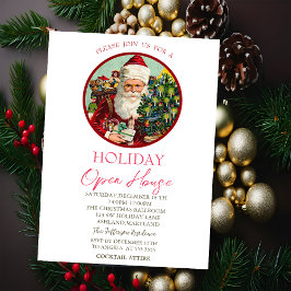 Convites Papais noeis Vintage Holiday Clasu Open House