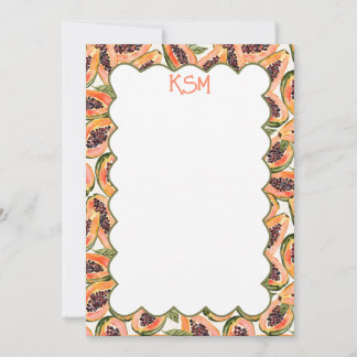 Convites Papaya Fruta Watercolor — Carta Personalizada