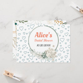 Convites Pape de Moldura Floral Moderna Personalizada para