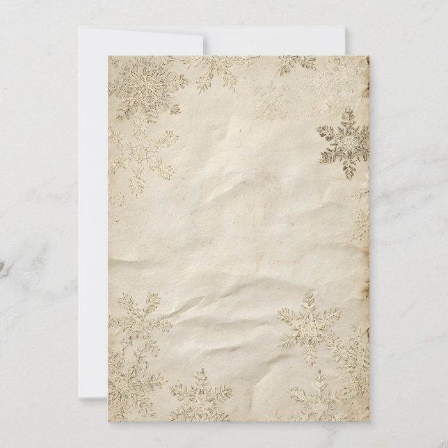 Convites Papel Antigo com Sutil Floral Dourado (Frente)