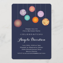 Papel Brilhante Lanterna Azul Noite