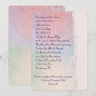 Convites Papel Damask Pastel com borda rasgada