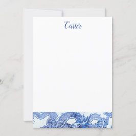 Convites Papel de Carta Azul e Dragão Branco