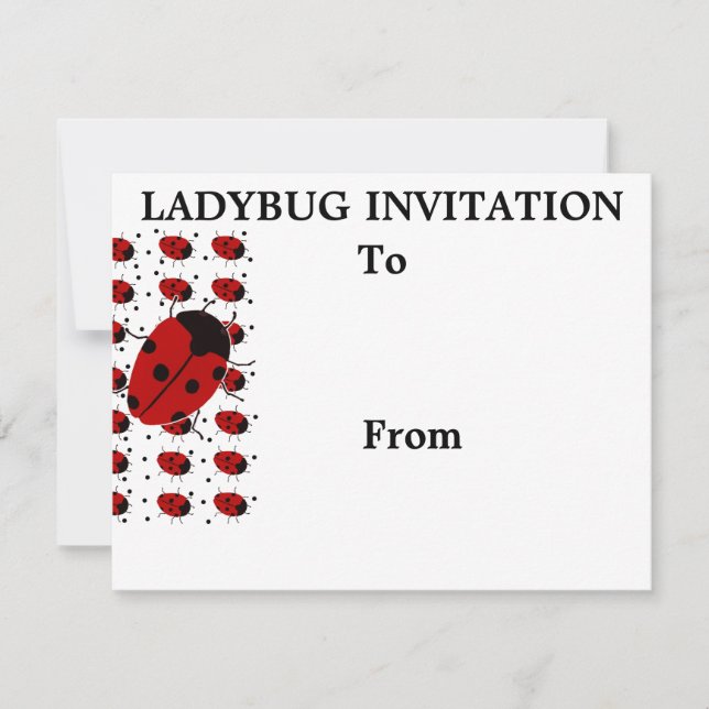 Convites Papel de carta Dot Ladybug (Frente)