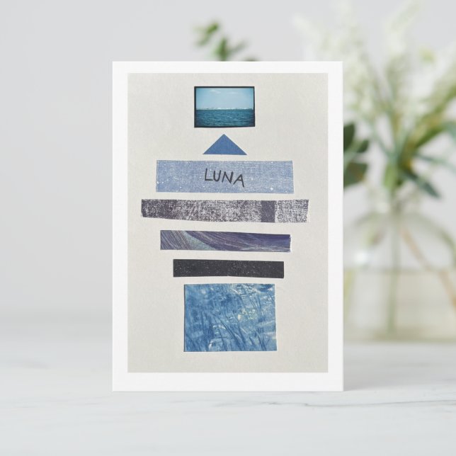 Convites Papel de carta Luna (Em pé/Frente)