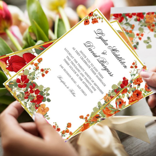 Convites Papel de carta Personalizado do Casamento Herdeiro (Criador carregado)