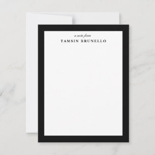 Convites Papel de Carta Pessoal Tradicional Preto e Branco