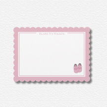 Papel de Carta Scalloped Rosa Personalizado