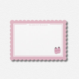 Convites Papel de Carta Scalloped Rosa Personalizado