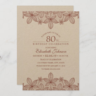 Convites papel de embalagem Rústico do laço da festa de