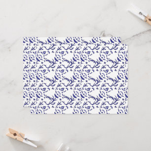 Convites Papel de embrulho azul e branco com um gráfico