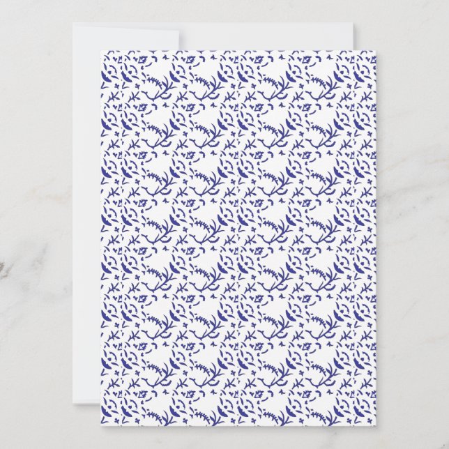 Convites Papel de embrulho azul e branco com um gráfico  (Frente)