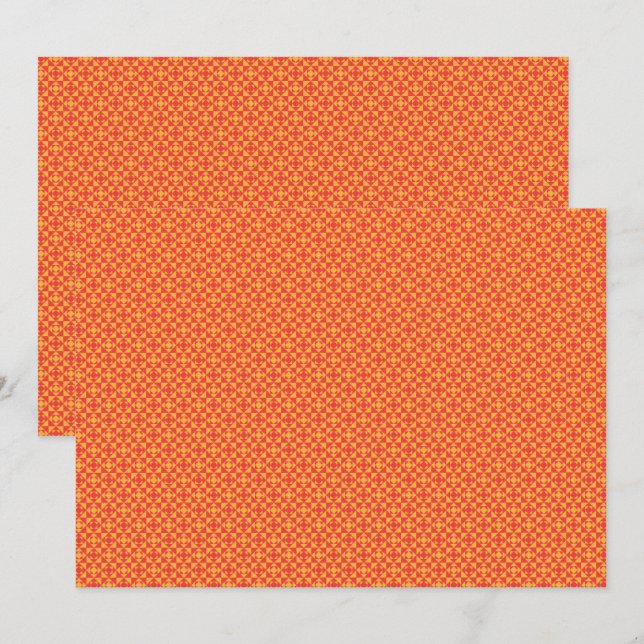 Convites Papel de empacotamento com um padrão laranja, re (Frente/Verso)