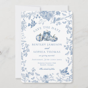 Convites Papel de Parede de Toile Azul Abóbora Casa de Camp