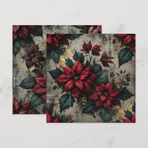 Convites Papel de parede Grungy Poinsettia para impressão S