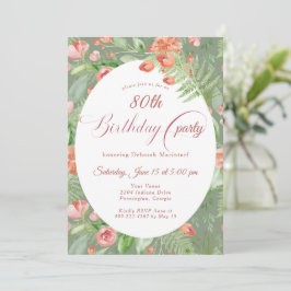 Convites Papel de Parede Vintage Rosas Floral 80th