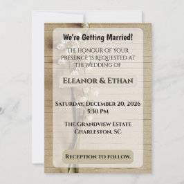 Convites Papel Flor de Maio com Linhas Vintage Rústico Casa